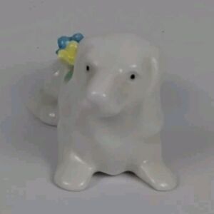 Vintage Porcelain Dog Pin Cushion Floral Puppy Figurine